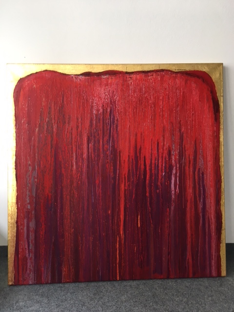 Waltinger - Drei Rotpigmente auf Gold im Regen