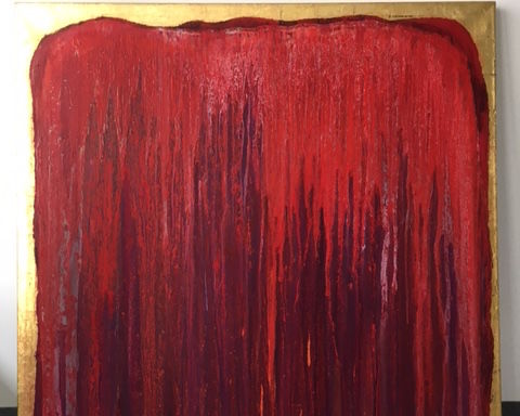 Waltinger - Drei Rotpigmente auf Gold im Regen