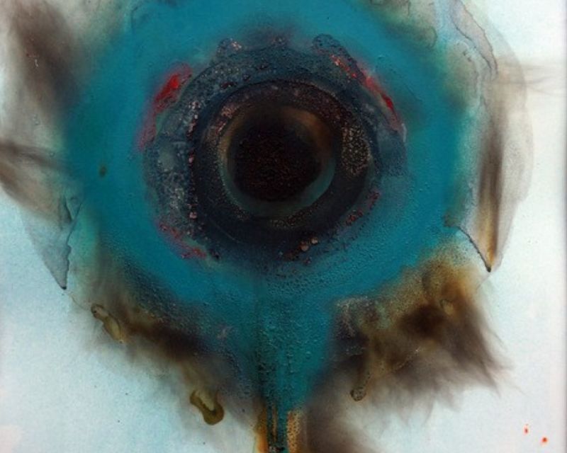 Piene - ohne Titel Feuergouache blau